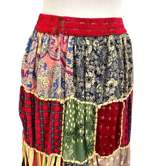 Handmade Patchwork Gypsy Bohemian Hippie Festival Long Skirt size Small/Medium - Picture 5 of 9
